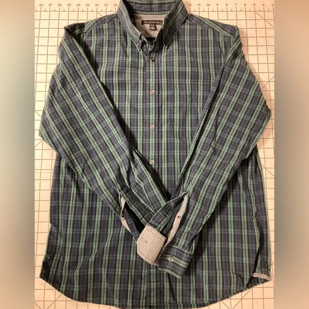 Banana Republic‎ Men’s Large Blue/Green Button Down Shirt